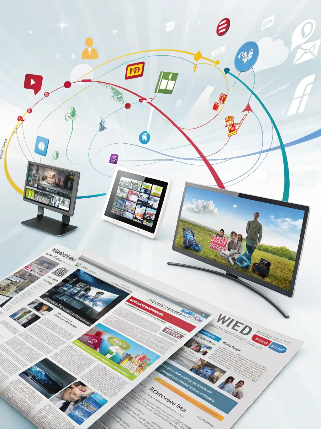 A collage of various media outlets (TV, print, online) featuring Nexus Capital Research clients, showcasing broad media coverage.