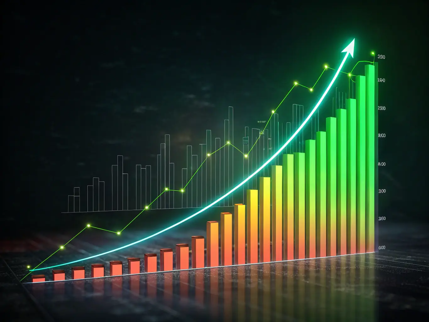 A visual representation of a company's brand reputation improving over time, depicted through a graph or chart.