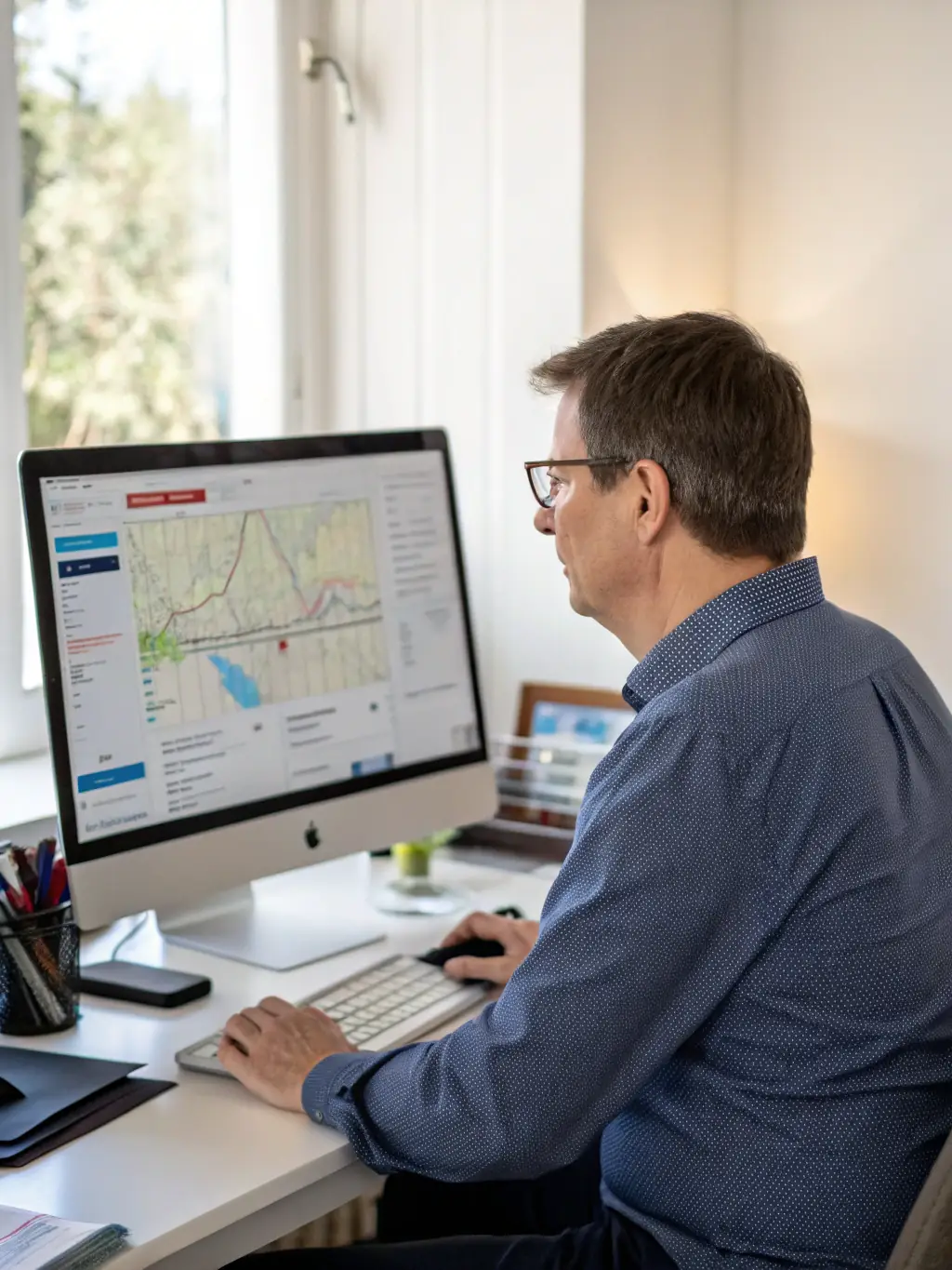 An image showing a person analyzing a complex financial model on a computer screen, highlighting the use of technology in financial analysis.